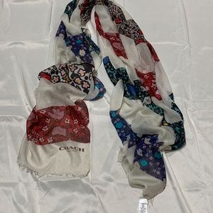 Coach Mixed Floral Print Oblong Scarf